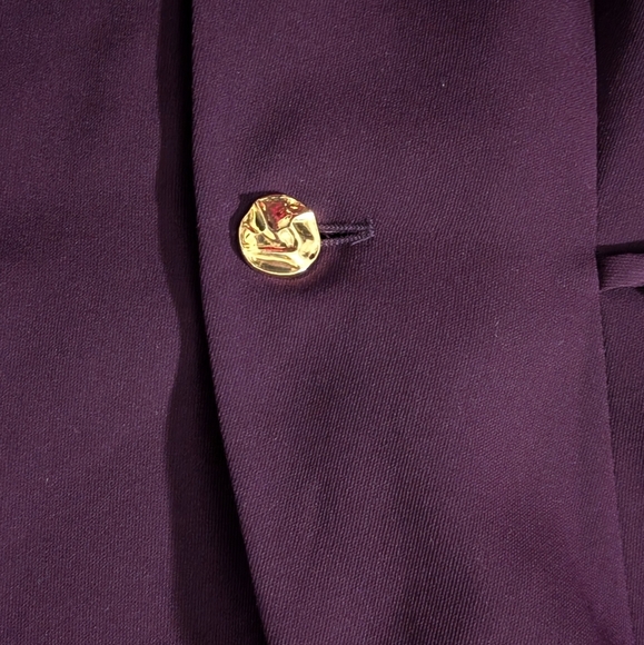 New With Tags Donna Toran Plum & Gold Business Skirt Suit Set Size 12 Vintage - Picture 4 of 8